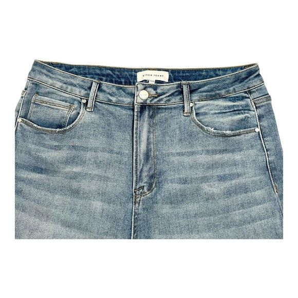 NWT Risen Women's Jeans Sz 15/32 High Rise Wide Leg Crop Light‎ Wash Blue Denim - Picture 9 of 14